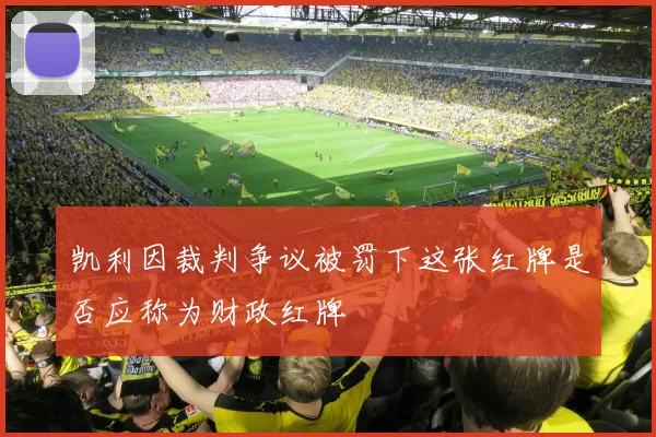 凯利因裁判争议被罚下这张红牌是否应称为财政红牌